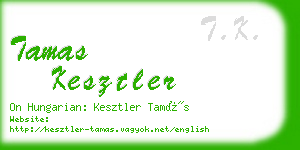 tamas kesztler business card